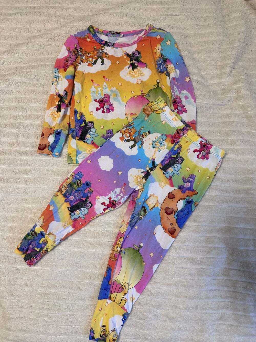 Posh Peanut Care Bears Sesame Street Pajama Set Size 12-18M